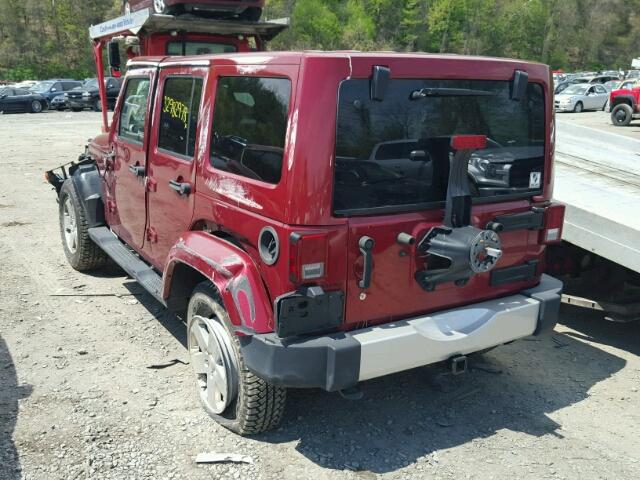 1J4BA5H10BL530996 - 2011 JEEP WRANGLER U MAROON photo 3