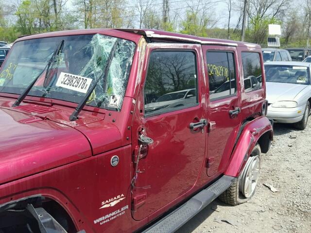 1J4BA5H10BL530996 - 2011 JEEP WRANGLER U MAROON photo 9