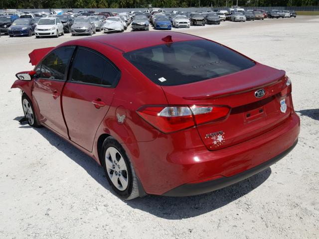 KNAFK4A69G5471542 - 2016 KIA FORTE LX RED photo 3