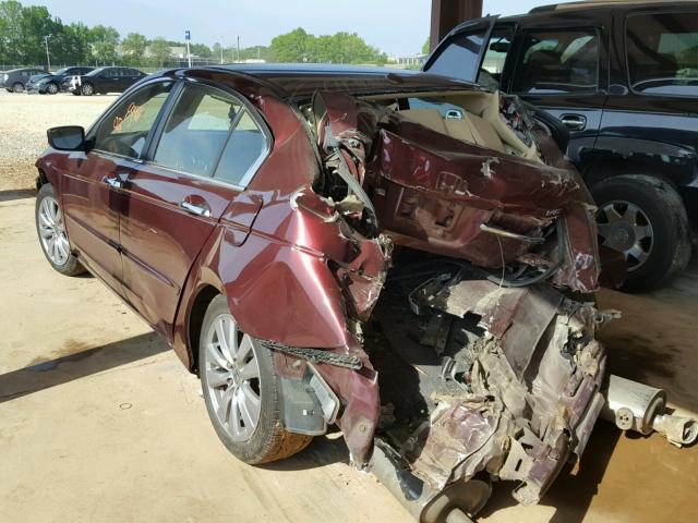 1HGCP3F82CA011816 - 2012 HONDA ACCORD EXL BURGUNDY photo 3