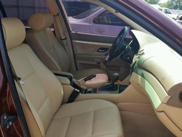WBADT43411GF57524 - 2001 BMW 525 I AUTO MAROON photo 5