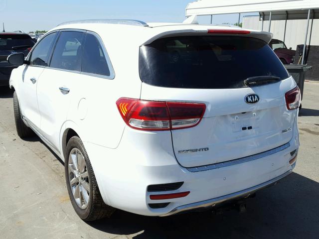 5XYPKDA50HG231223 - 2017 KIA SORENTO SX WHITE photo 3