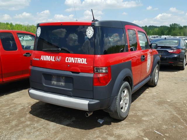 5J6YH18635L017157 - 2005 HONDA ELEMENT EX RED photo 4