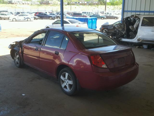 1G8AG52F74Z202165 - 2004 SATURN ION LEVEL MAROON photo 3