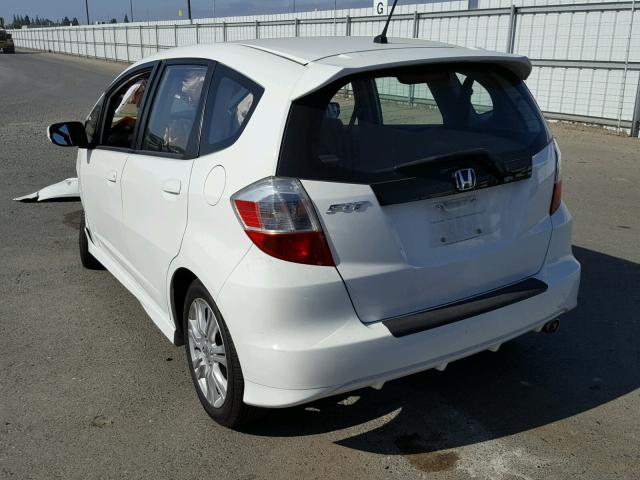 JHMGE8G43AC038974 - 2010 HONDA FIT SPORT WHITE photo 3