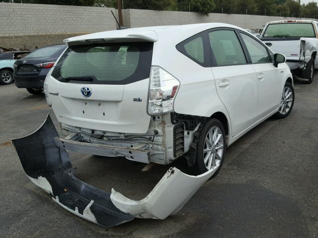 JTDZN3EU8D3211084 - 2013 TOYOTA PRIUS V WHITE photo 4