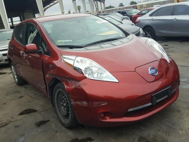 1N4AZ0CP2FC326303 - 2015 NISSAN LEAF S RED photo 1