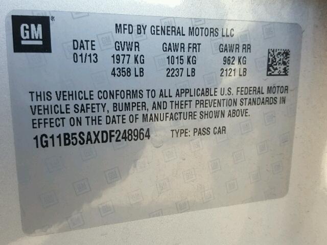 1G11B5SAXDF248964 - 2013 CHEVROLET MALIBU LS Gümüş foto 10