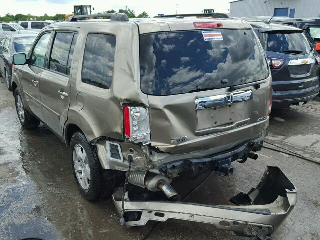 5FNYF4H53BB066023 - 2011 HONDA PILOT GOLD photo 3