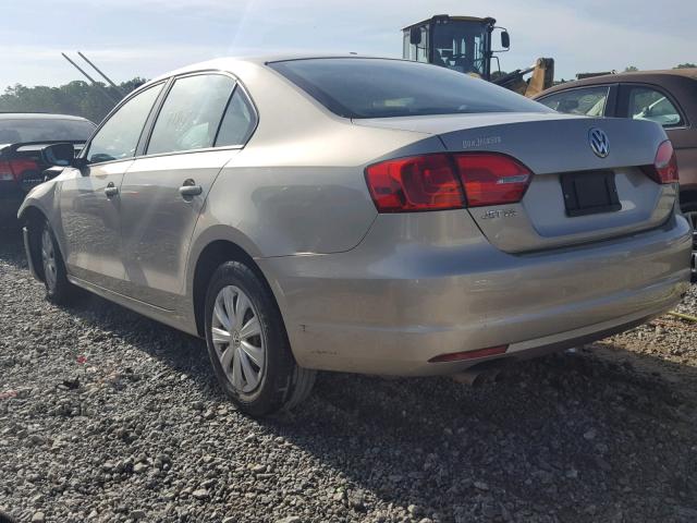 3VW2K7AJ2DM273573 - 2013 VOLKSWAGEN JETTA BASE Բեժ լուսանկար 3
