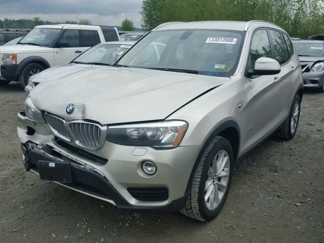 5UXWX9C51F0D58591 - 2015 BMW X3 XDRIVE2 ვერცხლისფერი ფოტო 2
