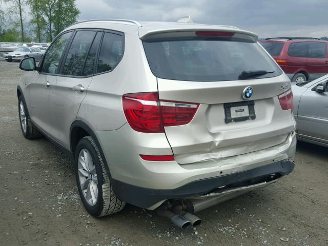 5UXWX9C51F0D58591 - 2015 BMW X3 XDRIVE2 SILVER photo 3