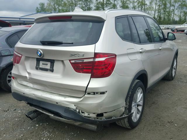 5UXWX9C51F0D58591 - 2015 BMW X3 XDRIVE2 SILVER photo 4