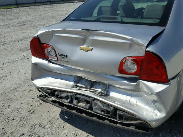 1G1ZB5EB7A4110037 - 2010 CHEVROLET MALIBU LS ვერცხლისფერი ფოტო 9