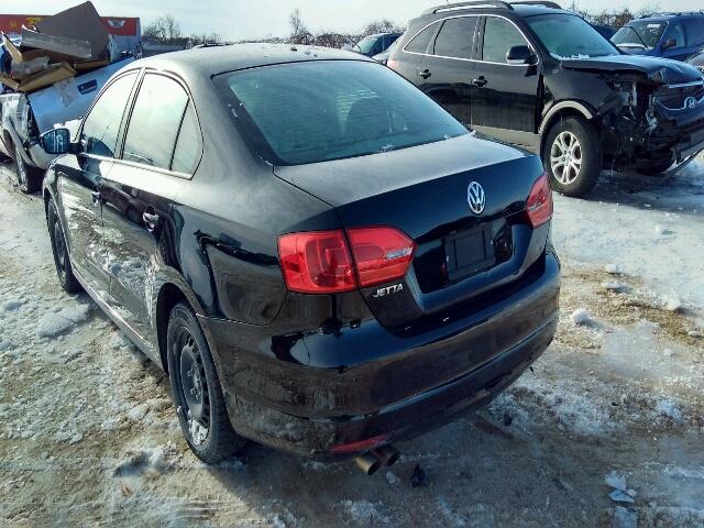 3VW1K7AJ8BM329489 - 2011 VOLKSWAGEN JETTA BASE Սև լուսանկար 3