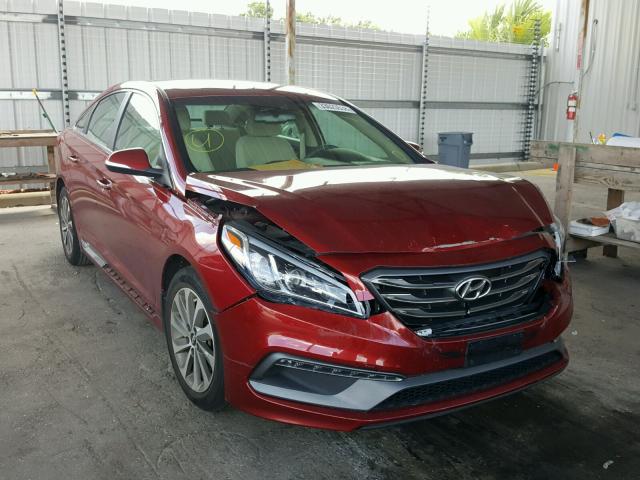 5NPE34AF9FH050186 - 2015 HYUNDAI SONATA SPO RED photo 1