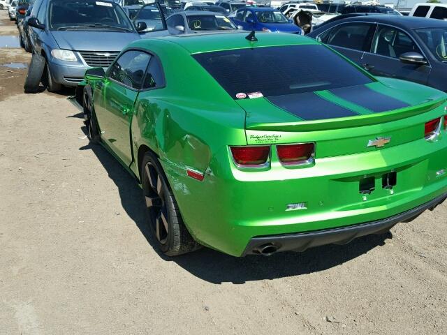 2G1FB1ED3B9133925 - 2011 CHEVROLET CAMARO LT GREEN photo 3