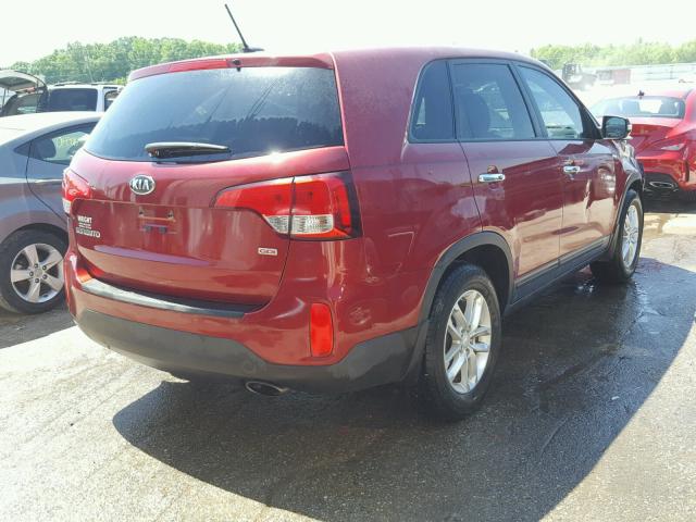 5XYKT3A69EG487849 - 2014 KIA SORENTO LX BURGUNDY photo 4