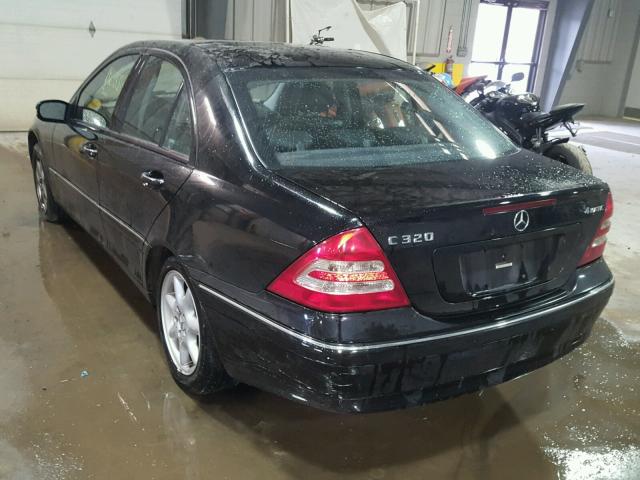 WDBRF84J64F444525 - 2004 MERCEDES-BENZ C 320 4MAT BLACK photo 3