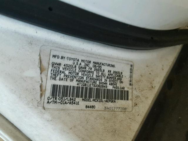 4T1GB11E7SU062849 - 1995 TOYOTA AVALON XLS WHITE photo 10