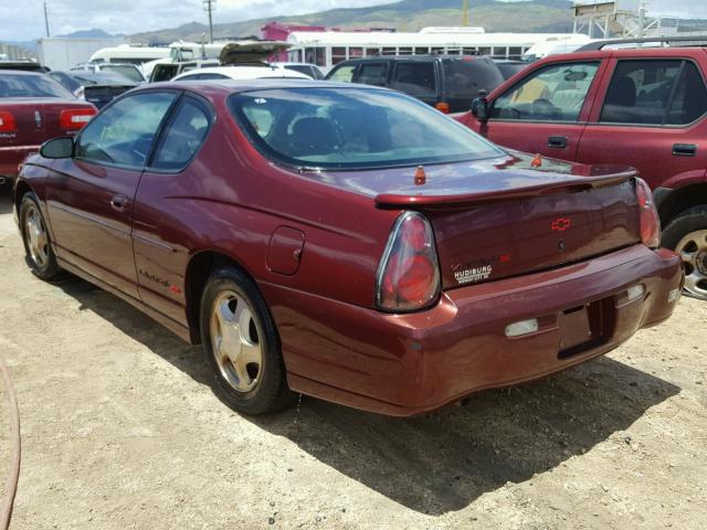 2G1WX15K519140535 - 2001 CHEVROLET MONTE CARL MAROON photo 3