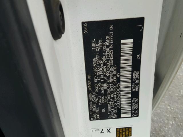 JTLKT334664080765 - 2006 TOYOTA SCION XB Ağ foto 10