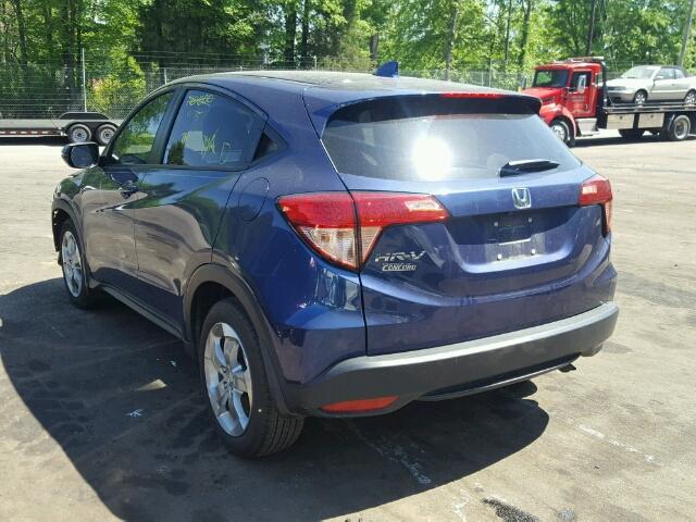 3CZRU5H54GM735753 - 2016 HONDA HR-V EX BLUE photo 3