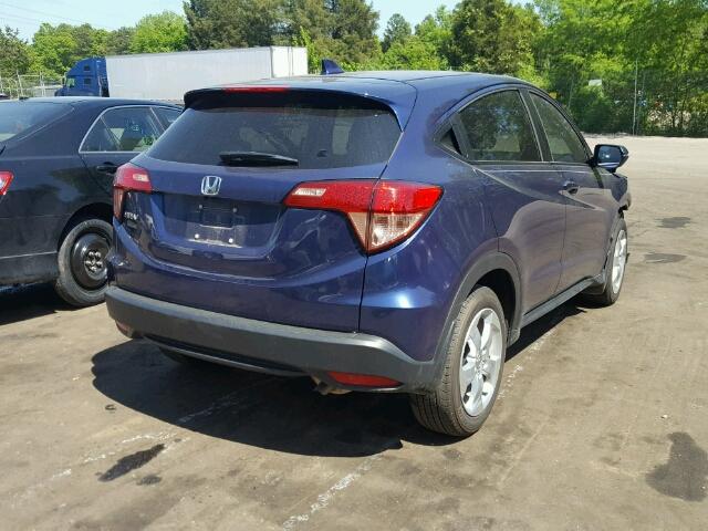 3CZRU5H54GM735753 - 2016 HONDA HR-V EX BLUE photo 4