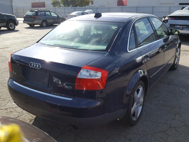 WAUJT68E64A036304 - 2004 AUDI A4 3.0 BLUE photo 4