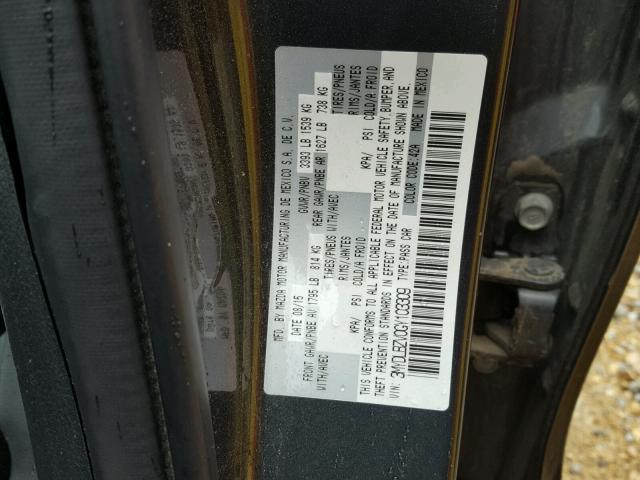 3MYDLBZV0GY103309 - 2016 TOYOTA SCION IA BLACK photo 10