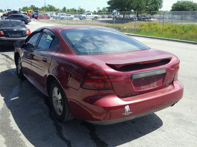 2G2WP522751265225 - 2005 PONTIAC GRAND PRIX BURGUNDY photo 3