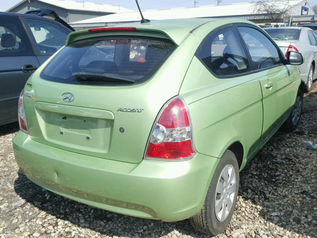 KMHCM3AC1AU172572 - 2010 HYUNDAI ACCENT BLU GREEN photo 4