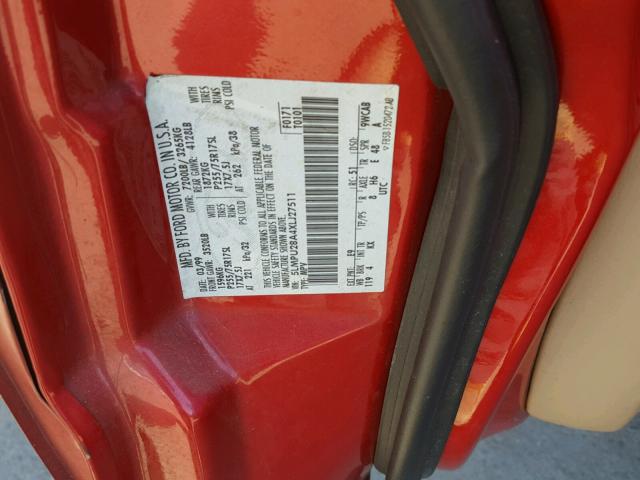 5LMPU28A4XLJ27511 - 1999 LINCOLN NAVIGATOR 红色 照片 10