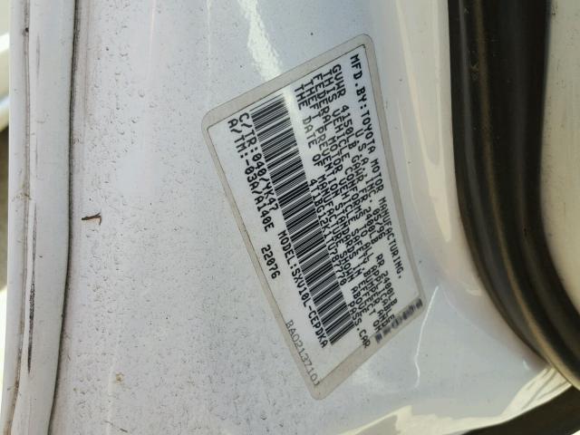 4T1BG12K1TU787770 - 1996 TOYOTA CAMRY DX WHITE photo 10