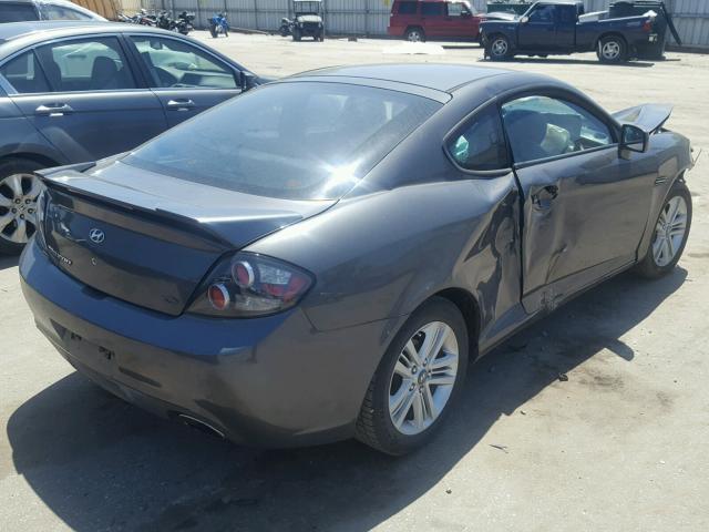 KMHHM66D57U238252 - 2007 HYUNDAI TIBURON GS CHARCOAL photo 4