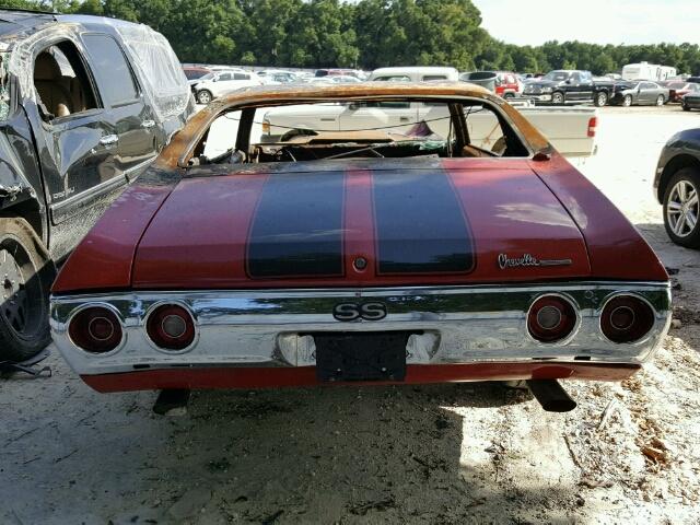 1D37H2B581243 - 1972 CHEVROLET CHEVELLE RED photo 10