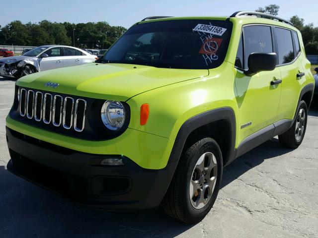 ZACCJBAB2HPF14394 - 2017 JEEP RENEGADE S GREEN photo 2