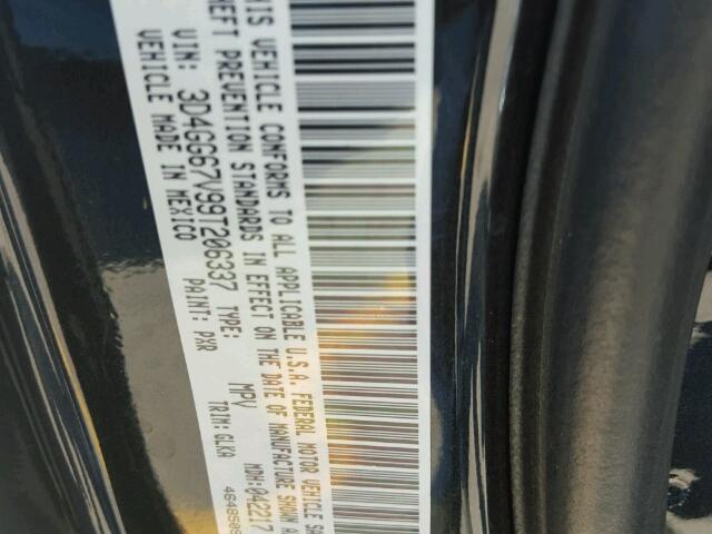 3D4GG67V99T206337 - 2009 DODGE JOURNEY R/ BLACK photo 10