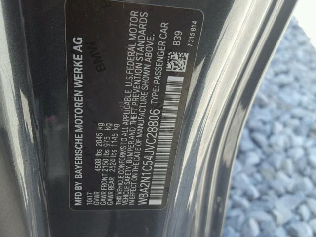 WBA2N1C54JVC28806 - 2018 BMW M240I Gris foto 10