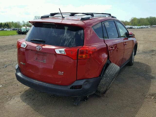 JTMRFREV7DD024504 - 2013 TOYOTA RAV4 XLE RED photo 4