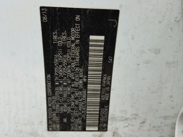 JTLZE4FE7DJ046447 - 2013 TOYOTA SCION XB Ақ фото 10