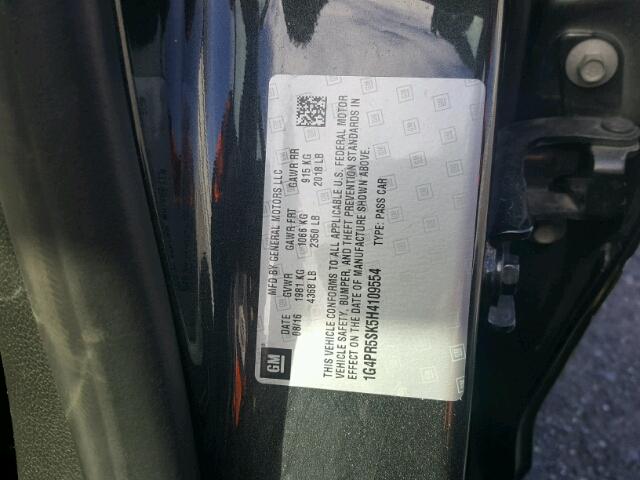 1G4PR5SK5H4109554 - 2017 BUICK VERANO SPO GRAY photo 10