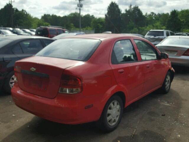 KL1TJ526X4B237234 - 2004 CHEVROLET AVEO LS RED photo 4