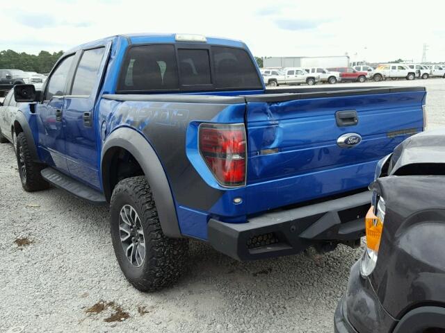 1FTFW1R61DFC71187 - 2013 FORD F150 SVT R BLUE photo 3