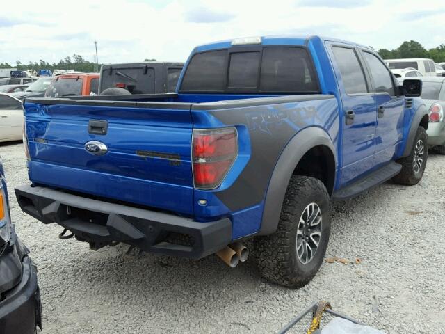 1FTFW1R61DFC71187 - 2013 FORD F150 SVT R BLUE photo 4