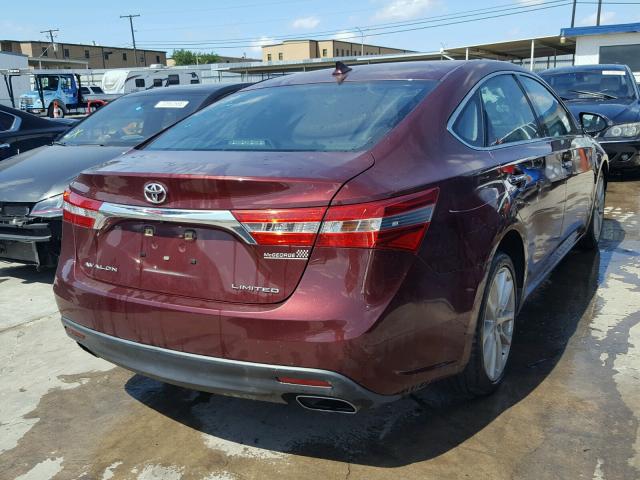 4T1BK1EB5DU042936 - 2013 TOYOTA AVALON BAS MAROON photo 4