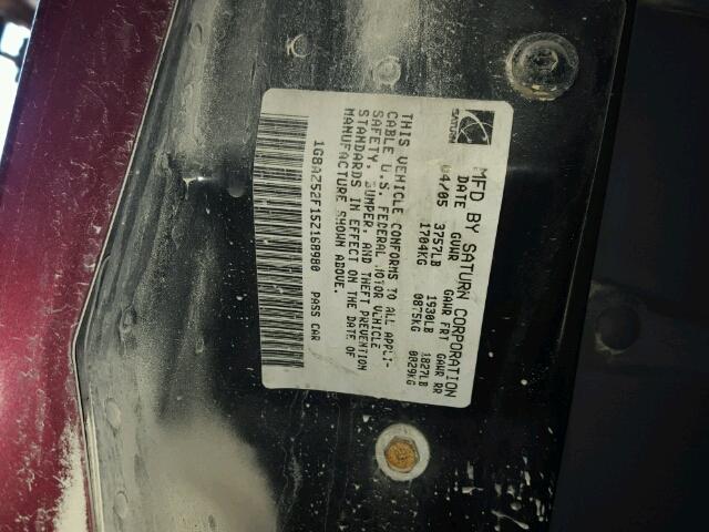 1G8AZ52F15Z168980 - 2005 SATURN ION LEVEL MAROON photo 10