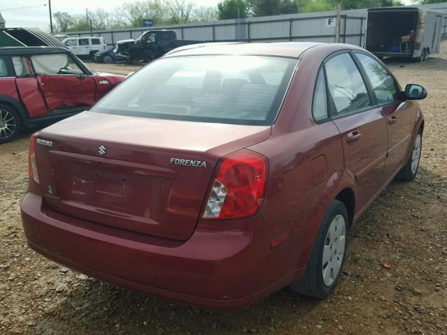 KL5JD56Z28K832022 - 2008 SUZUKI FORENZA BA RED photo 4