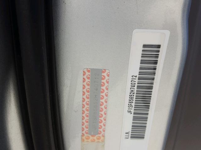 JF1SF65652H740712 - 2002 SUBARU FORESTER S 银色 照片 10