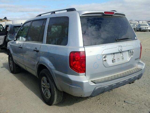 2HKYF18545H572450 - 2005 HONDA PILOT EXL SILVER photo 3